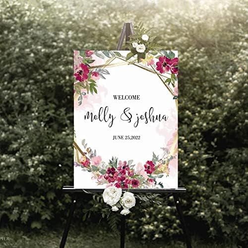 Alioyoit Wooden Wedding Welcome Sign 12x16 Inch