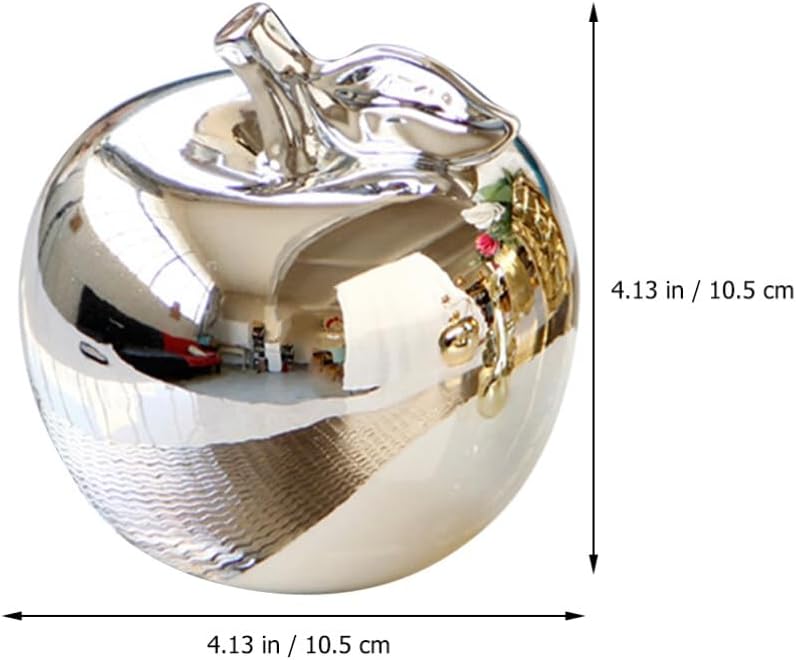 Ciieeo Silver Artificial Apple Decor Statue