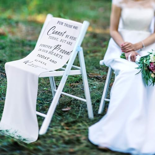 Memorial Wedding Chair Sign 13x50 Inch White Fresh