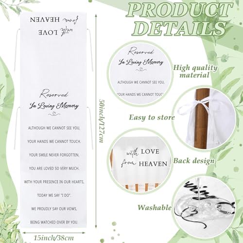 Loving Memory Wedding Chair Sign Banner White 15 x 50