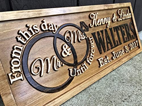 Custom 3D Wood Wedding Sign for Couples