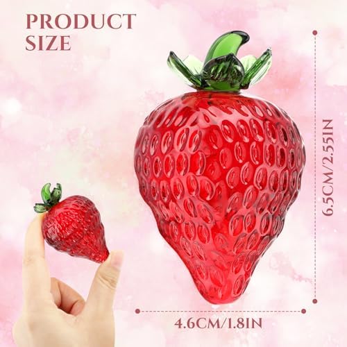 Cverny Hand Blown Glass Strawberry Ornament