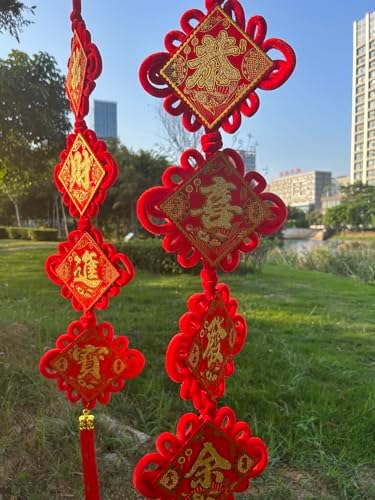 2 String 8PCS 45 Inch Red Flannel Tassel Decorations