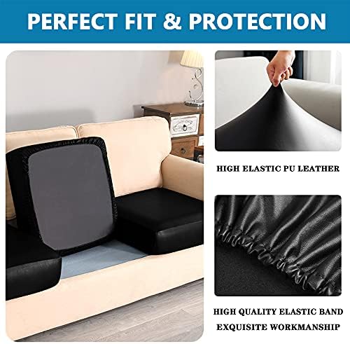 Waterproof PU Leather Sofa Cushion Covers with Elastic Bottom