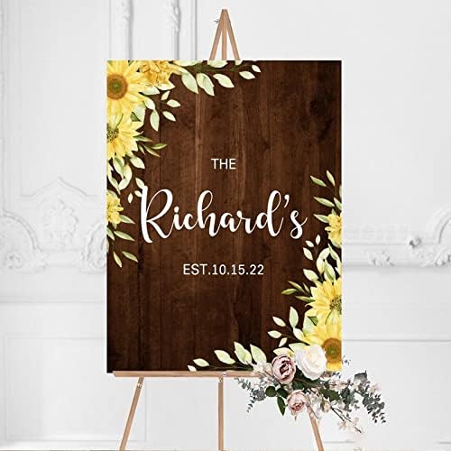 Alioyoit 12x16 Inch Rustic Wood Wedding Welcome Sign