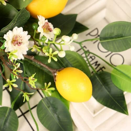 MANMAOHE Artificial Lemon Flower Swag 22In Wreath