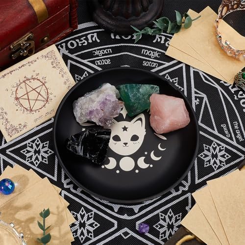 CREATCABIN Black Cat Ritual Plate Offering Bowl