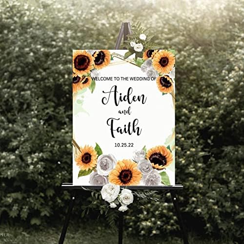 Alioyoit Personalized Wedding Welcome Sign 12x16 Inch