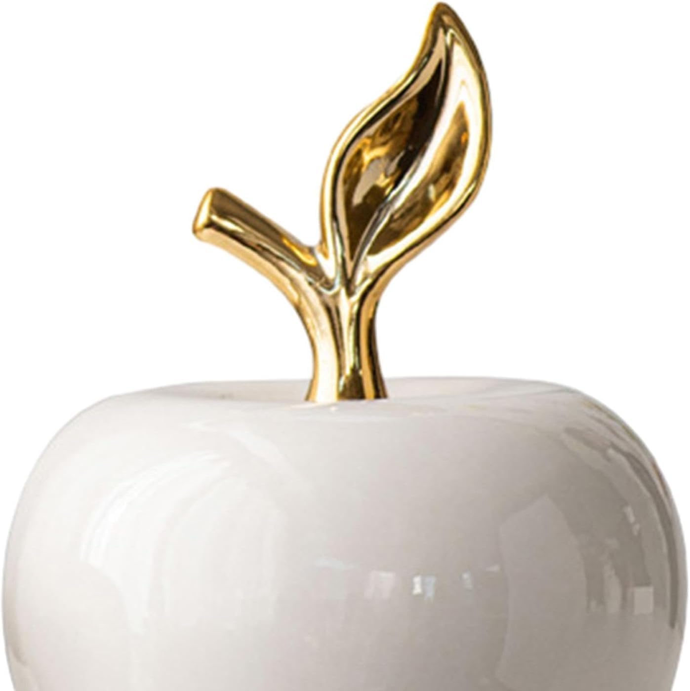White Ceramic Apples Statue Office Home Decor Figurine