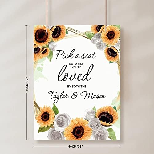 Alioyoit Wedding Welcome Sign with Sunflowers