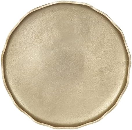 Kate and Laurel Alessia Gold Metal Tray 16 Inch Diameter