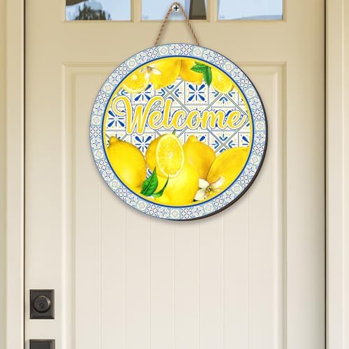 Summer Lemon Banner Spring Italian Lemons Hanging Sign Farmhouse Decor
