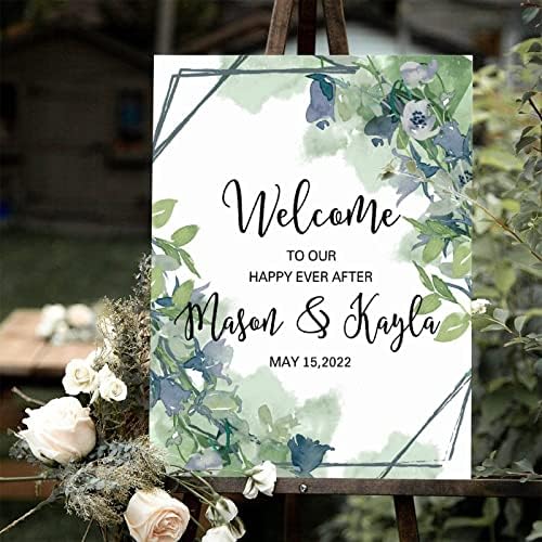 Alioyoit Customizable Wedding Welcome Sign 12x16 Inch