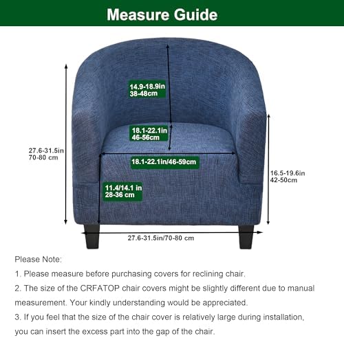 CRFATOP Club Chair Slipcover Printed Spandex Cover for Living Room