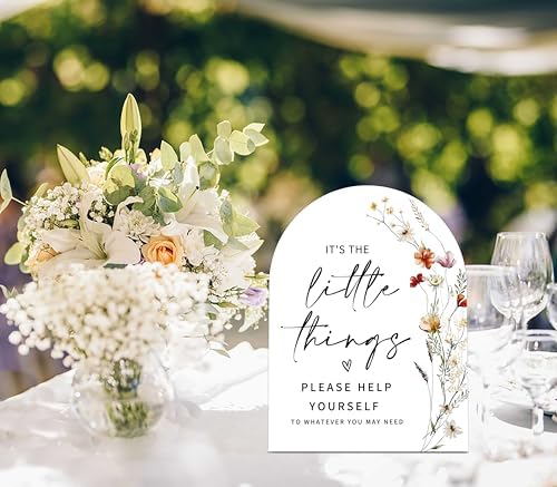 Wildflower Wedding Reception Sign with Stand