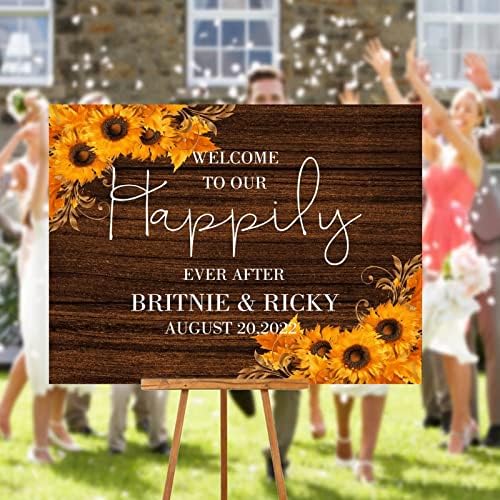 Customizable Wooden Wedding Welcome Sign 12x16 Inch