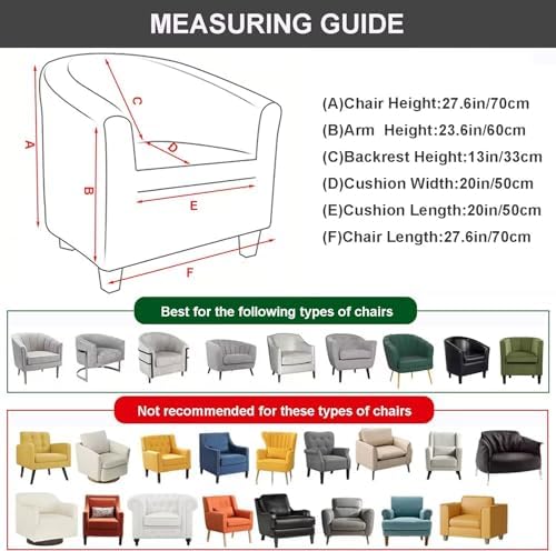 NILUOH Club Chair Slipcover 2 Piece