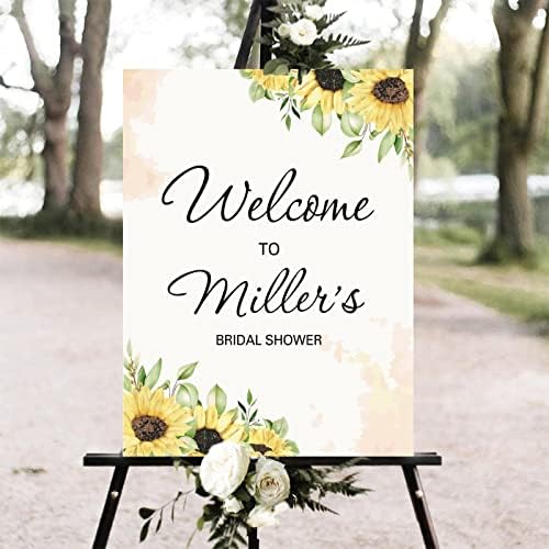 Alioyoit Personalized Watercolor Floral Wedding Welcome Sign