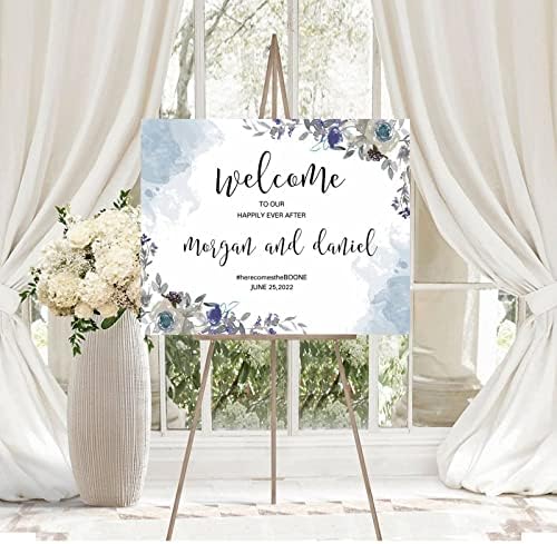 Alioyoit Elegant Rustic Wooden Wedding Welcome Sign