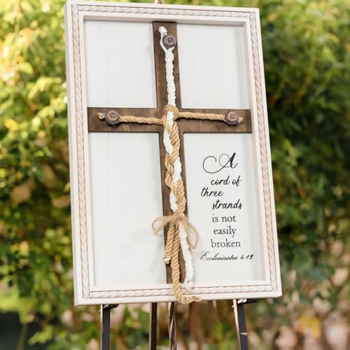 Three Strand Unity Wedding Cross Sign 10x15in