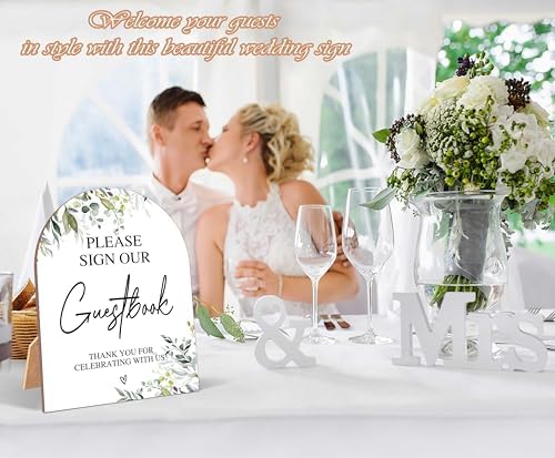 Wooden Arch Wedding Sign with Stand for Reception
