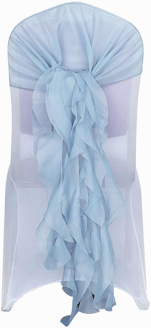 Efavormart Dusty Blue Wedding Chair Sashes Set