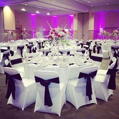 Obstal 10PCS Satin Chair Sashes Bows for Wedding Reception