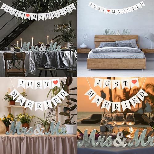 Mr and Mrs Wooden Wedding Sign Decorations