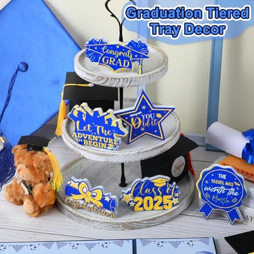 Yousoontic 6 Pcs Graduation Wooden Signs Decor Centerpieces
