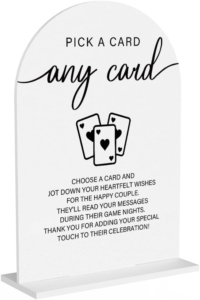 Modern Acrylic Wedding Sign with Wooden Base