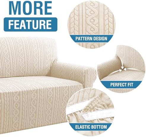 HVERSAILTEX Chair Cover Stretch Slipcover for Couches Ivory 30-40