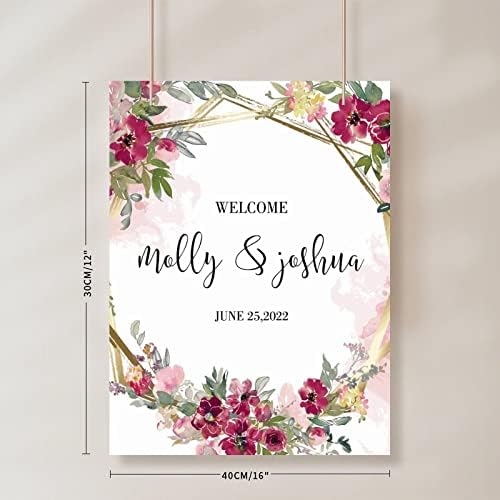 Alioyoit Wooden Wedding Welcome Sign 12x16 Inch