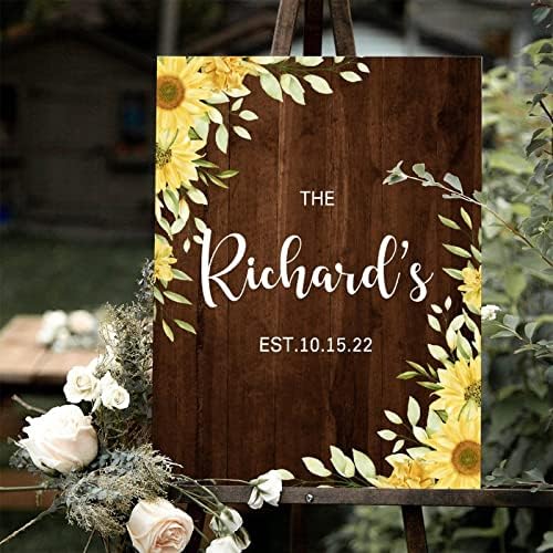 Alioyoit 12x16 Inch Rustic Wood Wedding Welcome Sign
