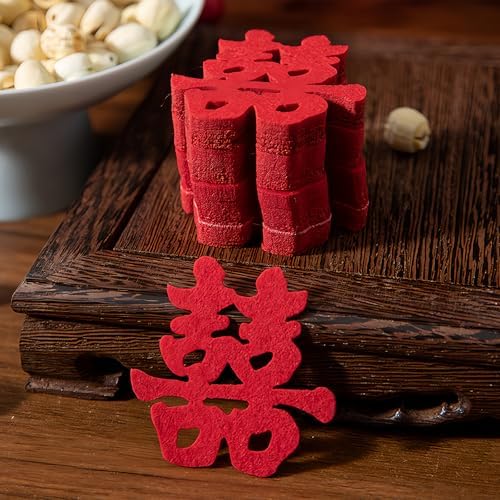 30pcs Traditional Shape Mini Double Happiness Wedding Decorations