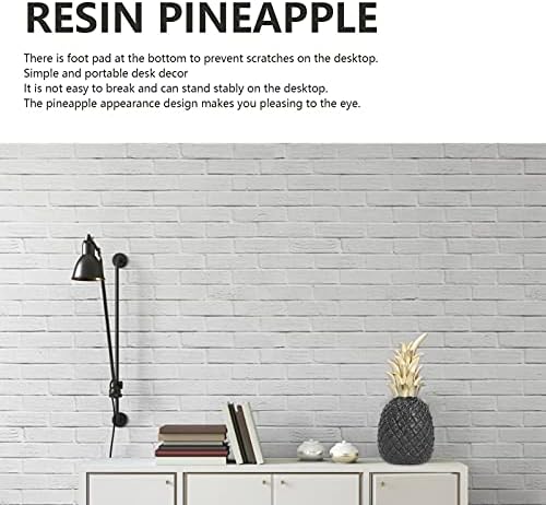 Resin Pineapple Sculpture Decor Black