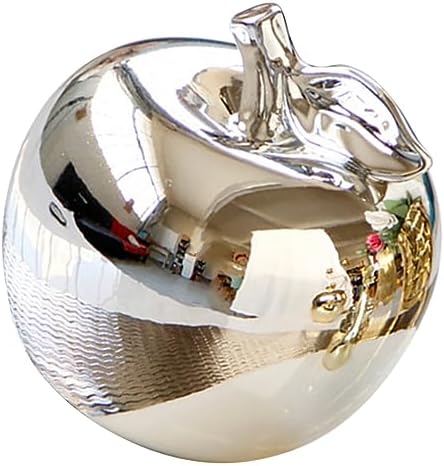 Ciieeo Silver Artificial Apple Decor Statue