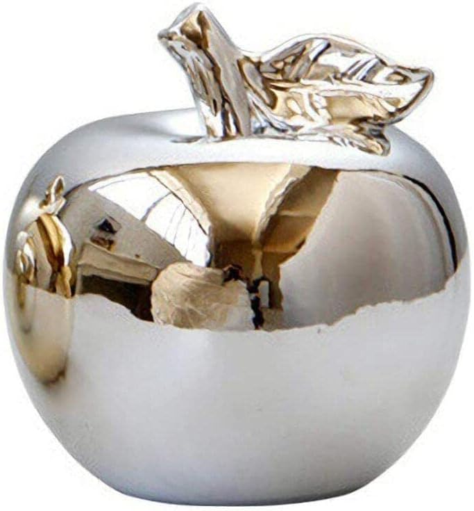 Ciieeo Silver Artificial Apple Decor Statue