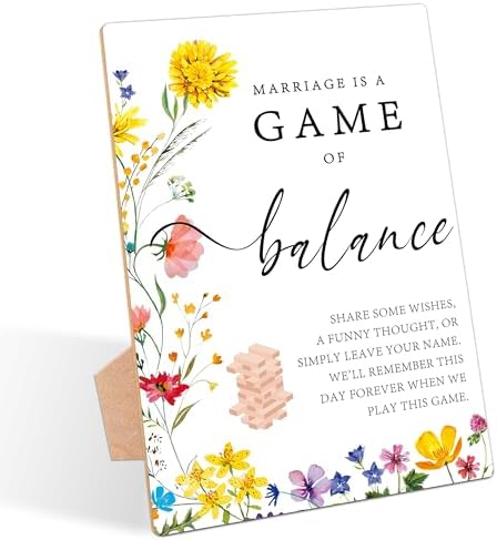 Marriage Is A Game Of Balance Wedding Sign