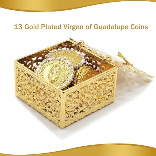 FANYX Wedding Arras Set with 13 Coins and Decorative Box