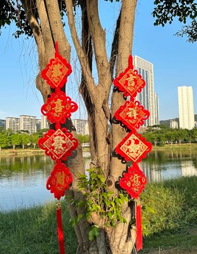 2 String 8PCS 45 Inch Red Flannel Tassel Decorations