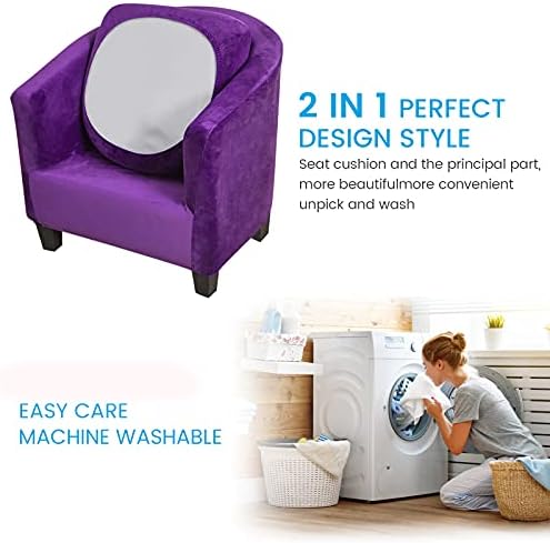 MIFXIN 2 Piece Velvet Tub Chair Covers Set