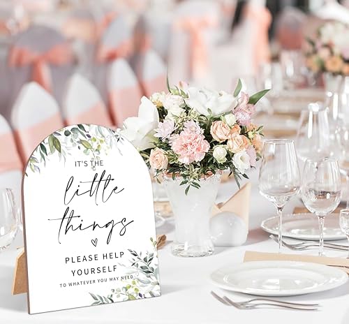 Wooden Wedding Sign with Stand 6x8 Inch Arch Design