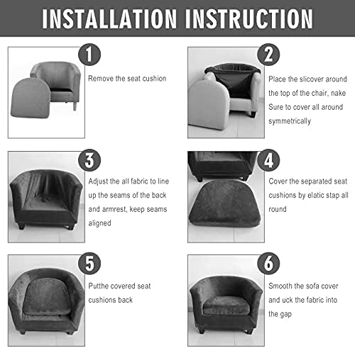 MIFXIN 2 Piece Velvet Tub Chair Covers Set