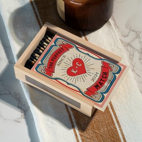 Personalized Couples Matchbox Custom Wooden Keepsake