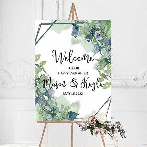 Alioyoit Customizable Wedding Welcome Sign 12x16 Inch