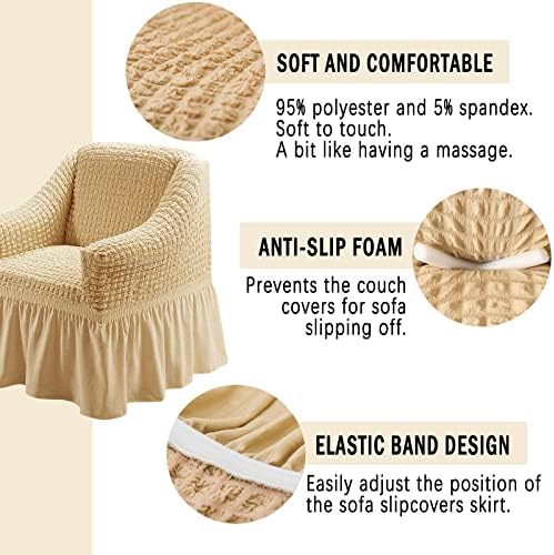 Jeloris Stretch Armchair Slipcover with Skirt