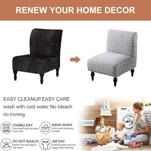 Eco-Ancheng Armless Chair Slipcover for Living Room and Hotel