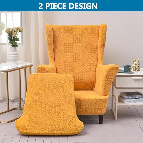 HZDHCLH Wingback Chair Slipcovers 2 Piece