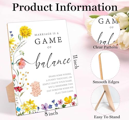 Marriage Is A Game Of Balance Wedding Sign