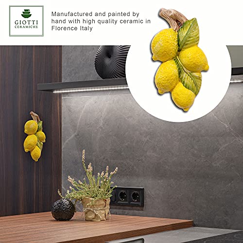 Italian Ceramic Lemons Wall Decor for Kitchen